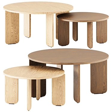 Sleek Kuvu Coffee Tables Set 3D model image 1 