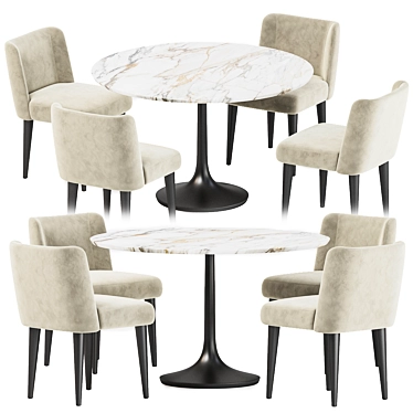  Elegance Dining Set Collection 3D model image 1 