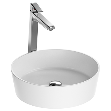 Modern Moon1 Washbasin, White 3D model image 1 