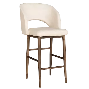 Elegant Celeste Stool with Textures 3D model image 1 