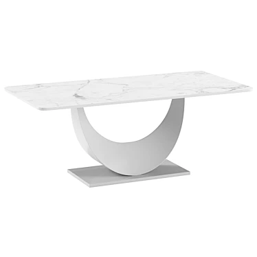 White Faux Marble Dining Table