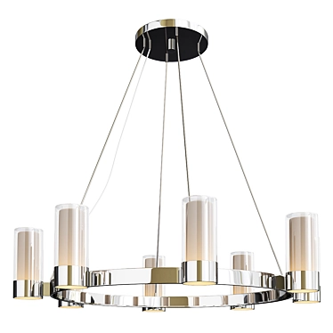 Frosted Glass Chandelier 8-Light Fixture 3D model image 1 