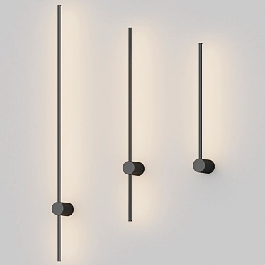 Minimalist Metal Linear Wall Sconce 3D model image 1 