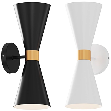 Elegant Modern Black Metal Bathroom Sconce 3D model image 1 