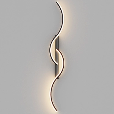 Modern Black Metal Wall Sconce 3D model image 1 