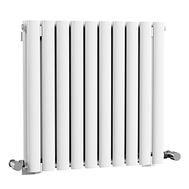 Salvador White Double Horizontal Radiator 3D model image 1 