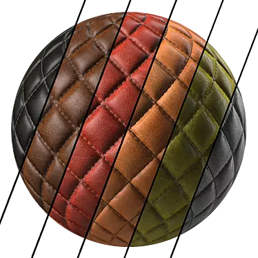 Seamless Stitched Leather Texture Set 3D model image 1 