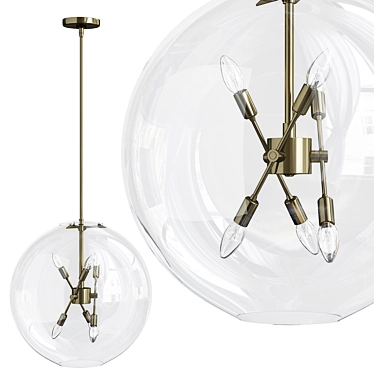 Modern Sfera 6-Light Pendant 3D model image 1 