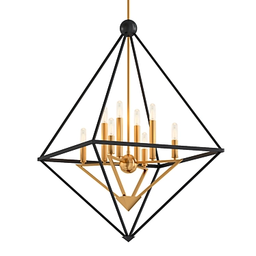 Modern 8-Light Foyer Pendant Fixture 3D model image 1 