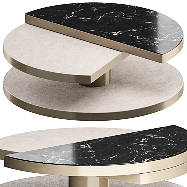 Marble Coffee Table with Leather Insets 3D model image 1 