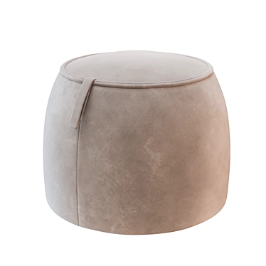 Modern Faux Leather Round Ottoman 3D model image 1 