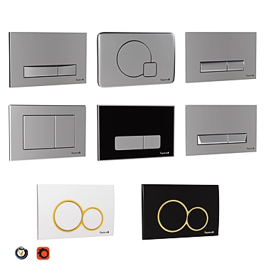 IMPRESE Flush Buttons Set (8 pcs.) 3D model image 1 