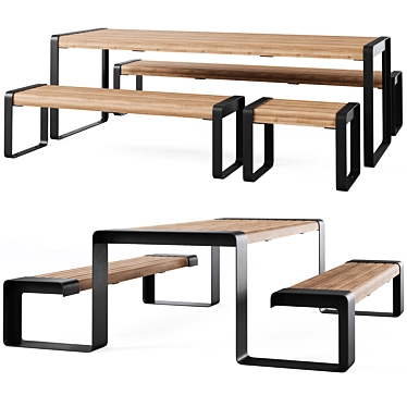 Furns STORR Bench Set 3D model image 1 