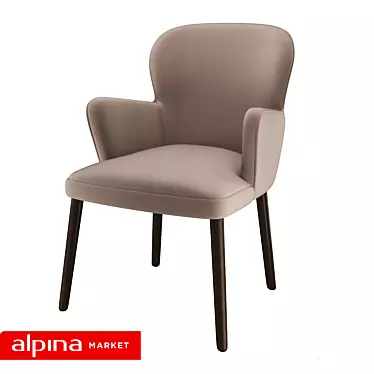 Modern Wood Accent Chair 3D model image 1 