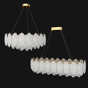 Glass Feather Chandelier Collection 3D model image 1 