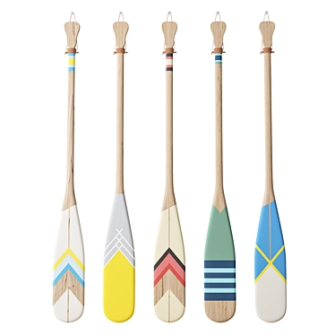 Lake House Oar Set 3D model image 1 