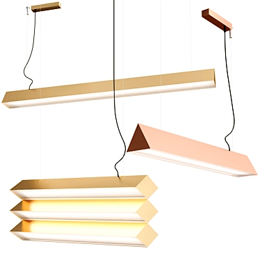 Sleek Stick Pendant Lamp Collection 3D model image 1 