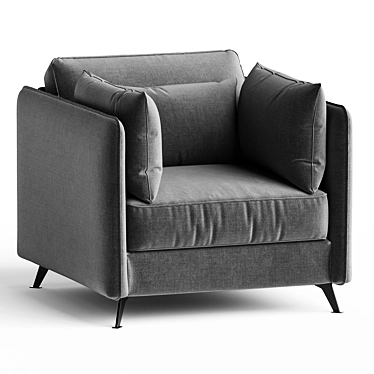 Sleek Sofia Armchair in Tectonic Fabric 3D model image 1 