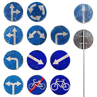 Traffic Directive Wall Signs 3D model image 1 