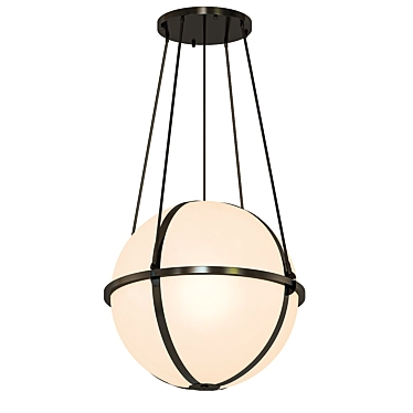 Glossy Cylindrical Pendant Light 3D model image 1 