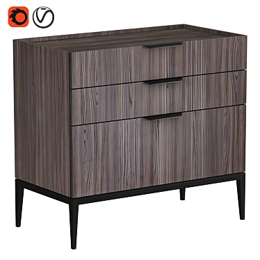 Designer 3-Drawer Esperia Chest 3D model image 1 