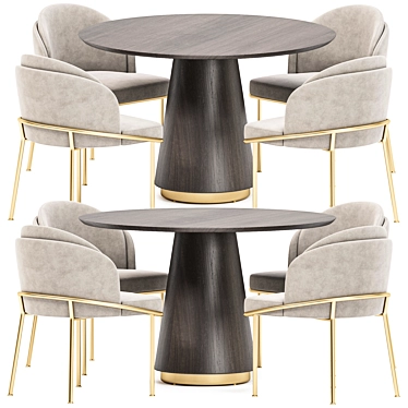 Modern Dining Set Collection Rendered in High-Quality Formats 3D model image 1 