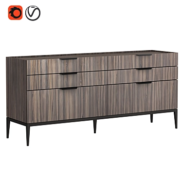  Modern Six-Drawer Esperia Chest 3D model image 1 