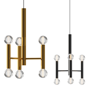 Modern Parker 6 Light Pendant 3D model image 1 