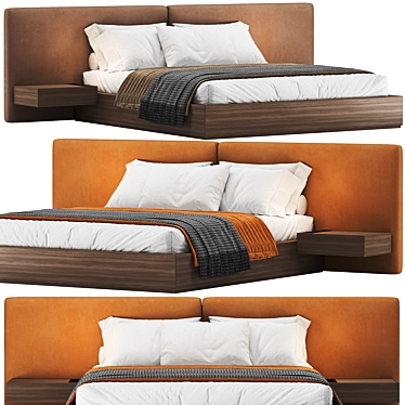 Modern Boston Bed Laskasas Design 3D model image 1 