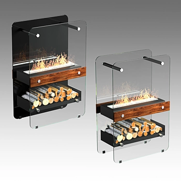 Lux Fire Floor Bio Fireplaces 3D model image 1 