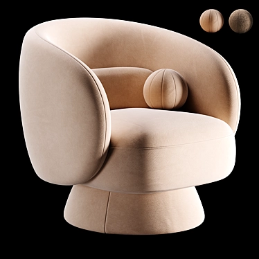 Swivel Barrel Chair Wool Texture 3D model image 1 