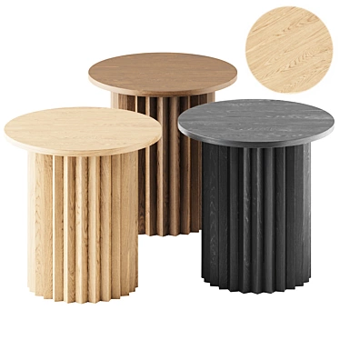 Modern Oak Side Table 45cm 3D model image 1 