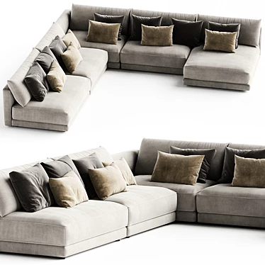 Title: Katarina Corner Couch Sofa 3D model image 1 