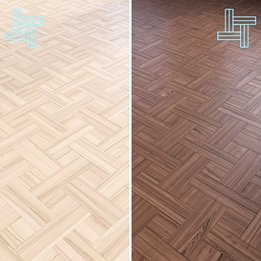 Wooden Floor 3D Model Set 3D model image 1 