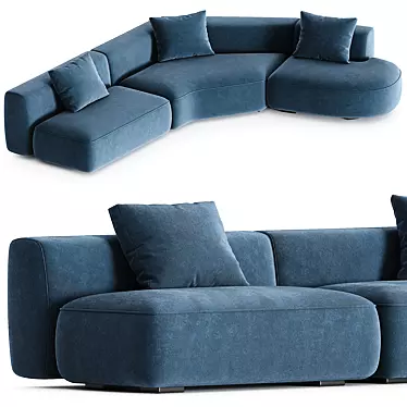 Modern Modular Fabric Sofa Jeff 3D model image 1 