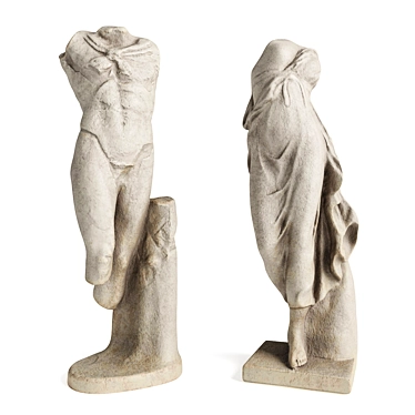 Ancient Greek Man Woman Sculptures 3D model image 1 