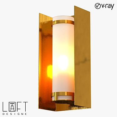 Industrial Glass Metal Wall Sconce 3D model image 1 