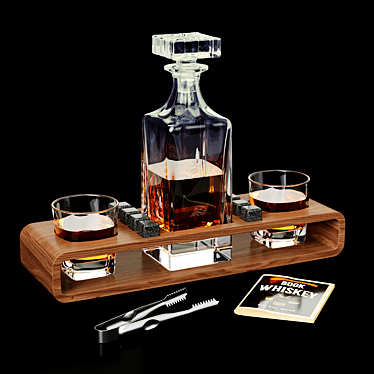 Whiskey Decanter Set with Stones 3D model image 1 