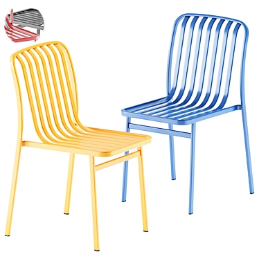 Sleek Stackable Steel Chair: BABEL D 3D model image 1 