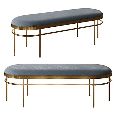 Sylva Oval Bench, Slate Blue & Gold