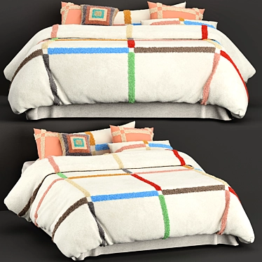 Luxury Arezzo Quilt Set Bed 3D model image 1 