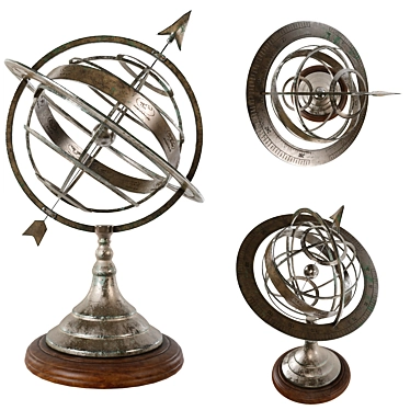 Vintage Armillary Sphere: Detailed Old World Decor 3D model image 1 