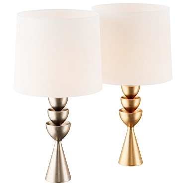 Veranna Large Linen Table Lamp 3D model image 1 