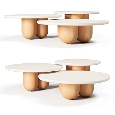 Multi-Size Column Nesting Tables 3D model image 1 