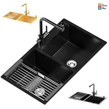 sink black and gold Stainless Steel kitchen sink