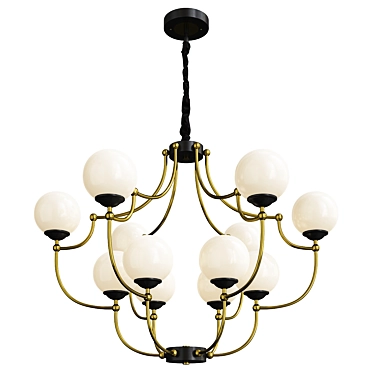 Elegant White Ball Chandelier 3D model image 1 