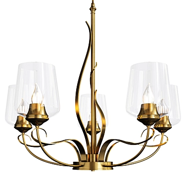 Elegant Flora 5-Arm Chandelier 3D model image 1 