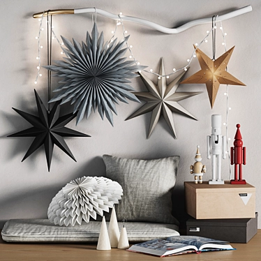 Scandinavian Stars Decor Set 3D model image 1 