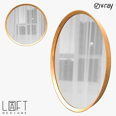 LoftDesign 101016 Wooden Glass Mirror 3D model image 1 