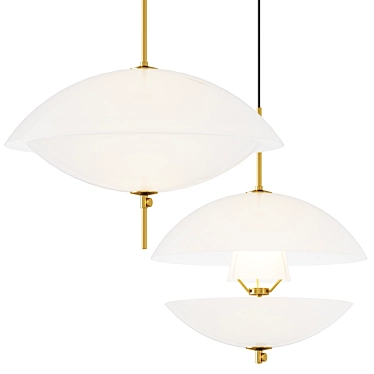 Sleek Clam Pendant Light 3D model image 1 